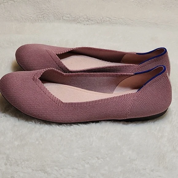 Rothy's The Flat Begonia Pink Knit Fabric Slip On Ballet Flats Bubble Gum Sz 9 - Picture 14 of 16